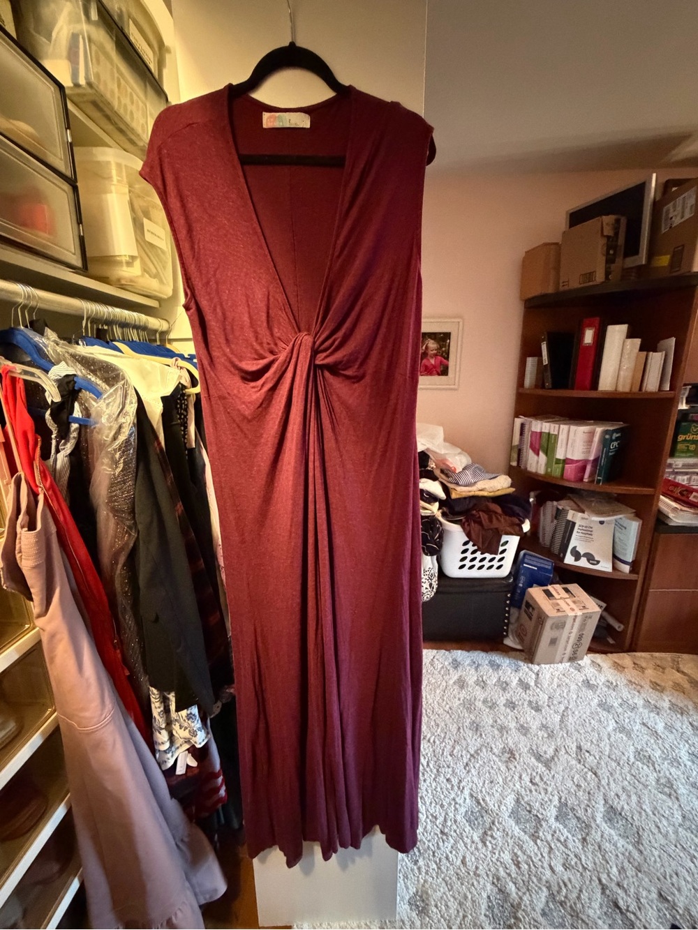 Free People Twisted Front Sleeveless Maxi Dress in Wine
